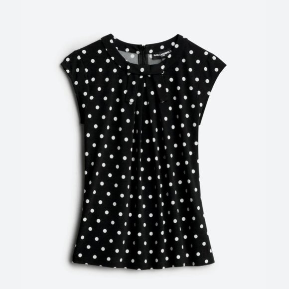 Karl Lagerfeld Paris Polka Dot Blouse - Picture 1 of 6